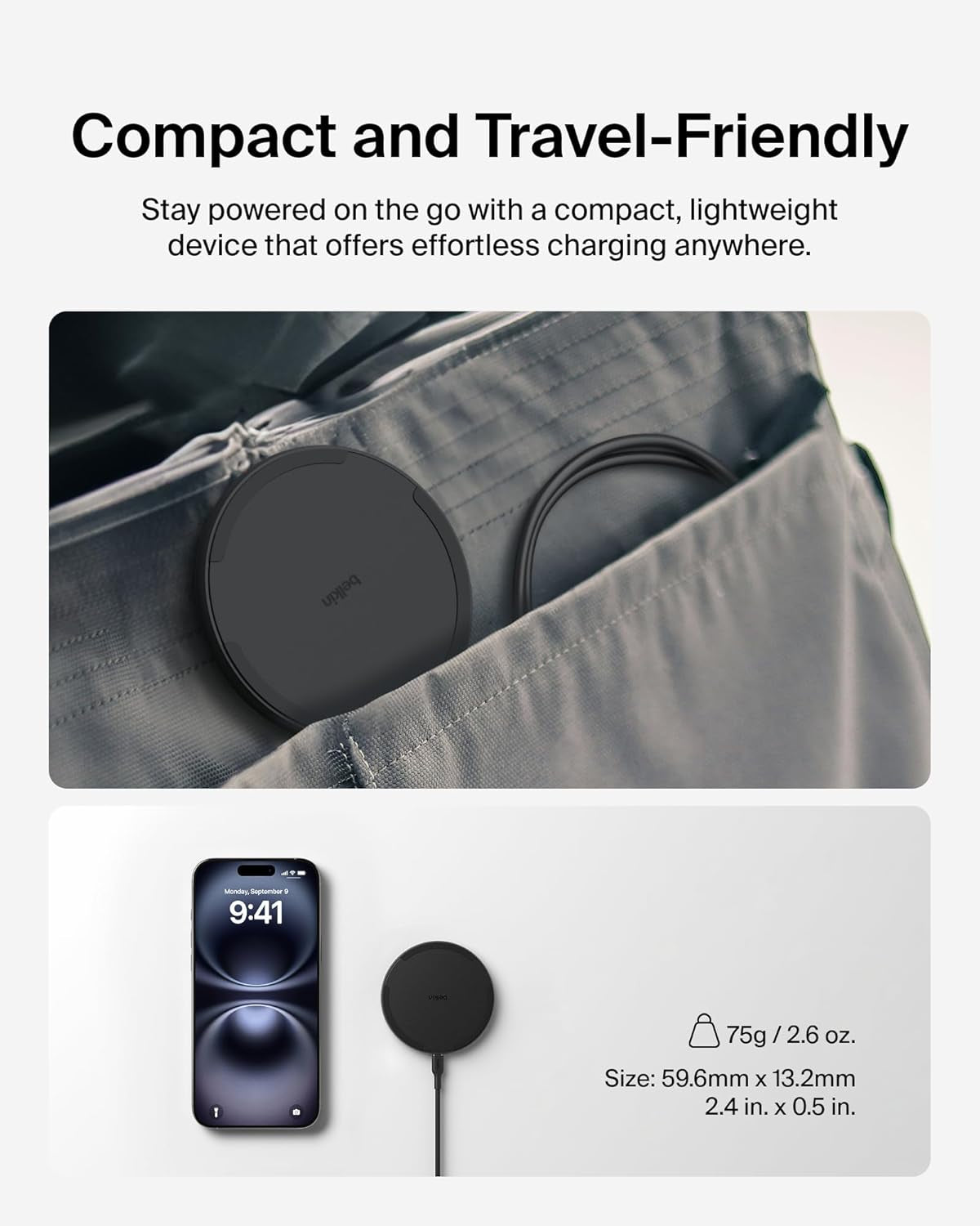 Wireless Charging Pad 15W - Qi Charger - Wireless Charger Iphone 17, Charging Station for Apple Iphone 16/15/14 Series, Airpods, Samsung Galaxy S25/S24, Pixel 5Ft Cable Included, Black, 2-Pack
