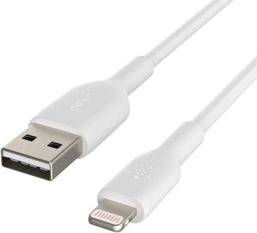 Lightning Cable (Boost Charge Lightning to USB Cable for Iphone, Ipad, Airpods) Mfi-Certified Iphone Charging Cable, 3Ft/1M, White (Caa001Bt1Mwh)