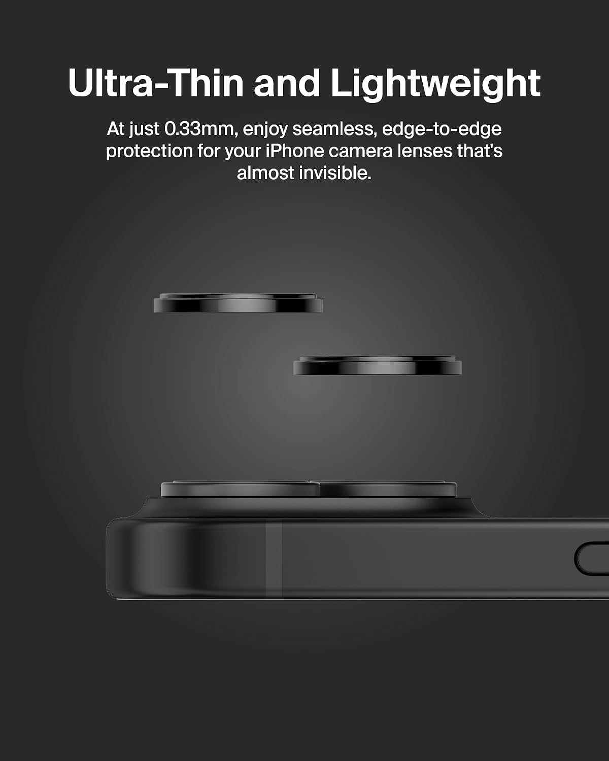 Screenforce Temperedglass Camera Lens Protector for Apple Iphone 15, 15 plus - Case-Compatible Tempered Glass Lens Cover, Apple Iphone Accessories - 2-Pack