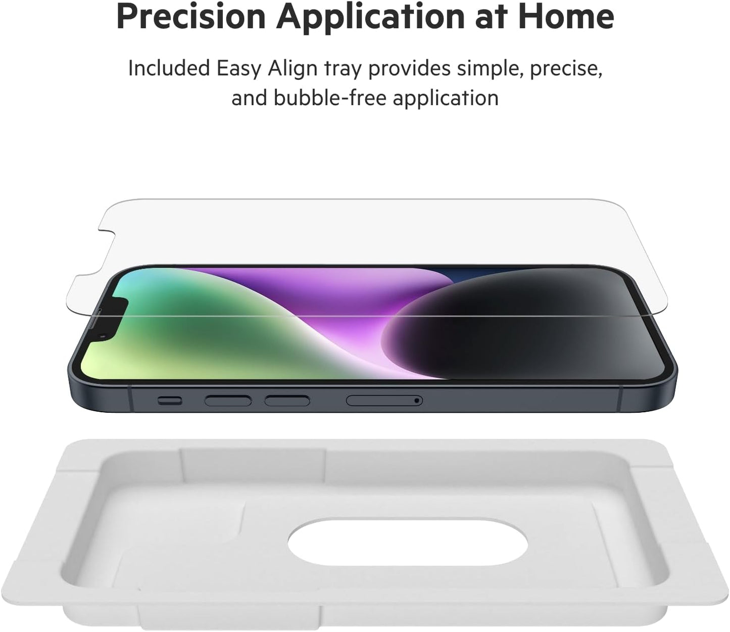 Tempered Glass Treated Screen Protector for Iphone 14, Iphone 13, & 13 Pro - Scratch-Resistant Impact Protection W/Included Easy Align Tray for Bubble-Free Application