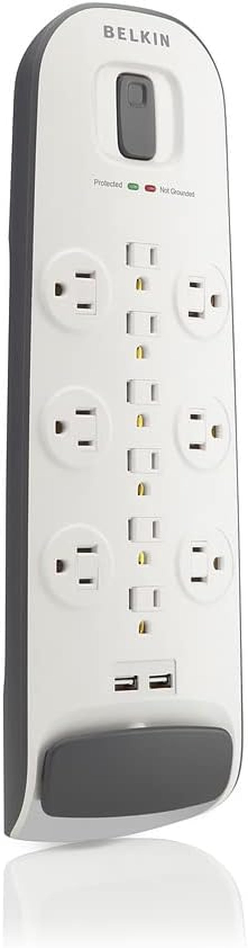 12-Outlet USB Power Strip Surge Protector, Flat Plug, 6Ft Cord (3,996 Joules), White - Pack of 3