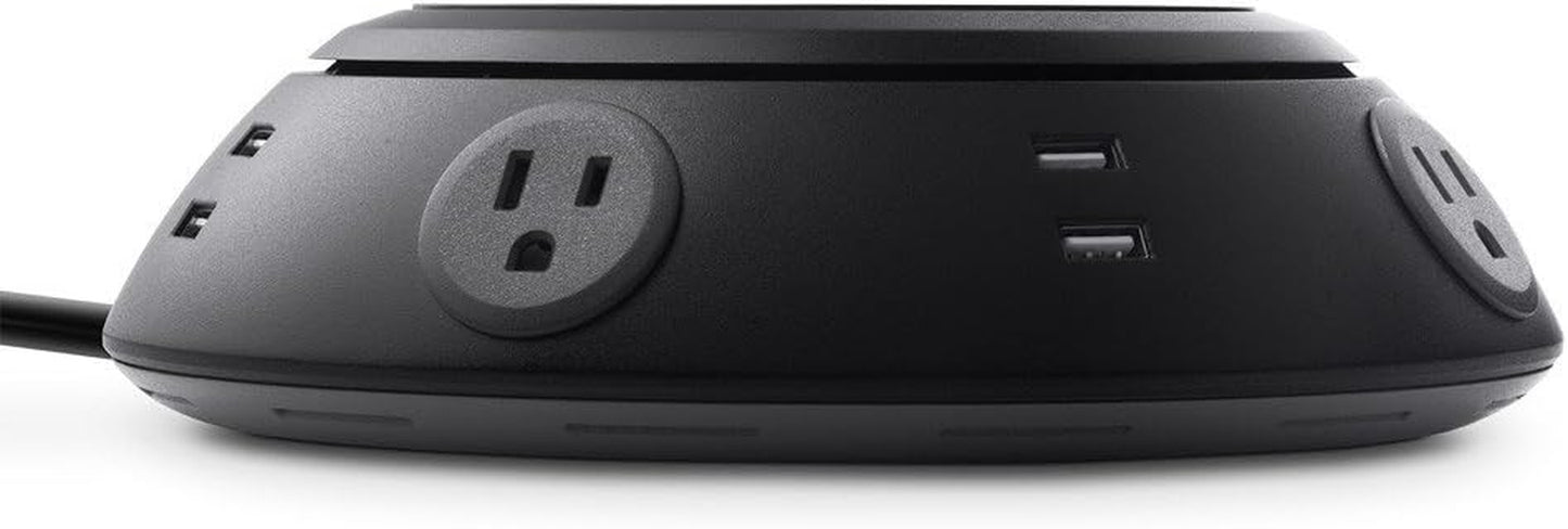 Belkin round Surge Protector - 4 Outlet Surge Protector - Includes 8 Fast-Charging Usb-A Ports W/ 6 Ft Heavy Duty Flat Plug Extension Cord for Conference Rooms, Computer Desktops, & More (1080 Joules)