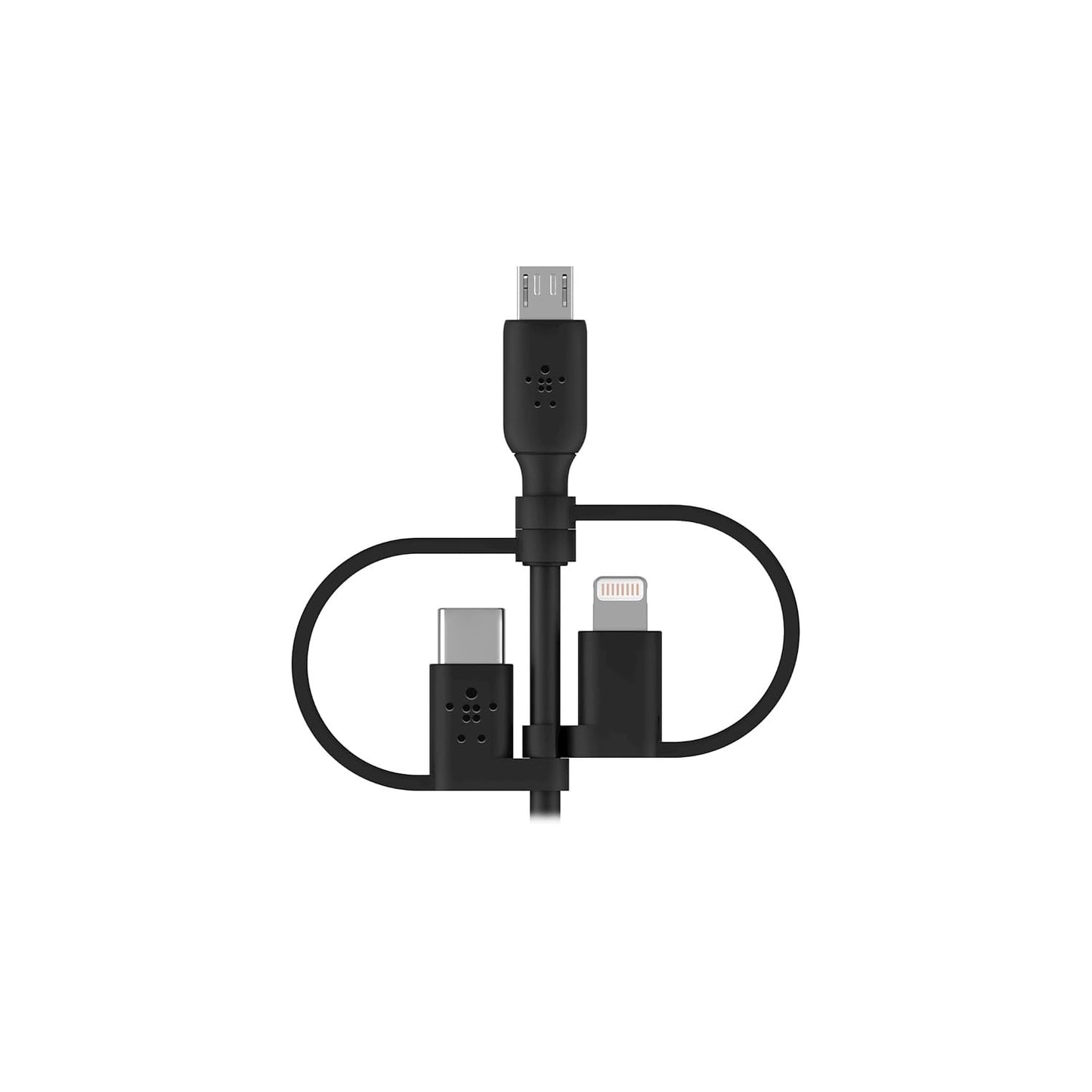 Boostcharge 3-In-1 USB-A to USB-C, Lightning, Micro-Usb Charging Cable (1M/3.3Ft) for Iphone 16, Iphone 16 Pro, Ipad, Galaxy S25, S24, Pixel, Nintendo Switch 2 & More - Black