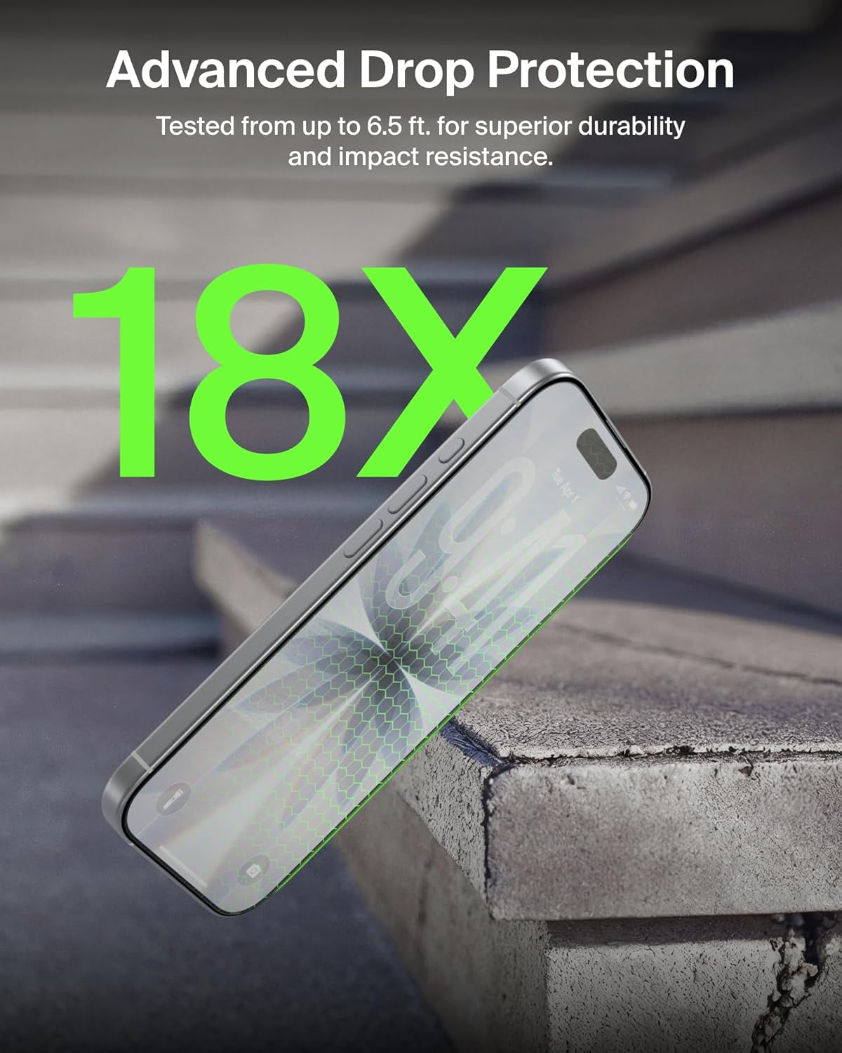 Screenforce Invisiglass Privacy Screen Protector for Iphone 17/16 Pro, Scratch-Resistant Impact Protection W/Included Easy Align Tray for Bubble Free Application - Made with Recycled Glass