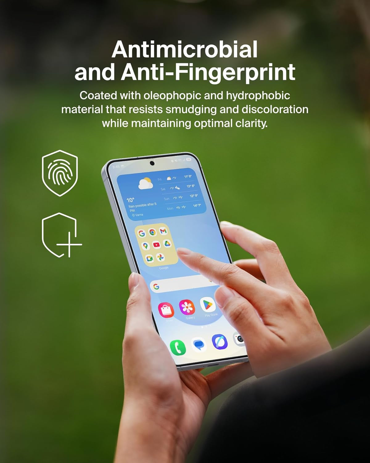 Screenforce Invisiglass Treated Screen Protector for Samsung Galaxy S25, 9H Hardness, Scratch-Resistant Impact Protection W/Align Tray for Easy Application - Made with Recycled Glass