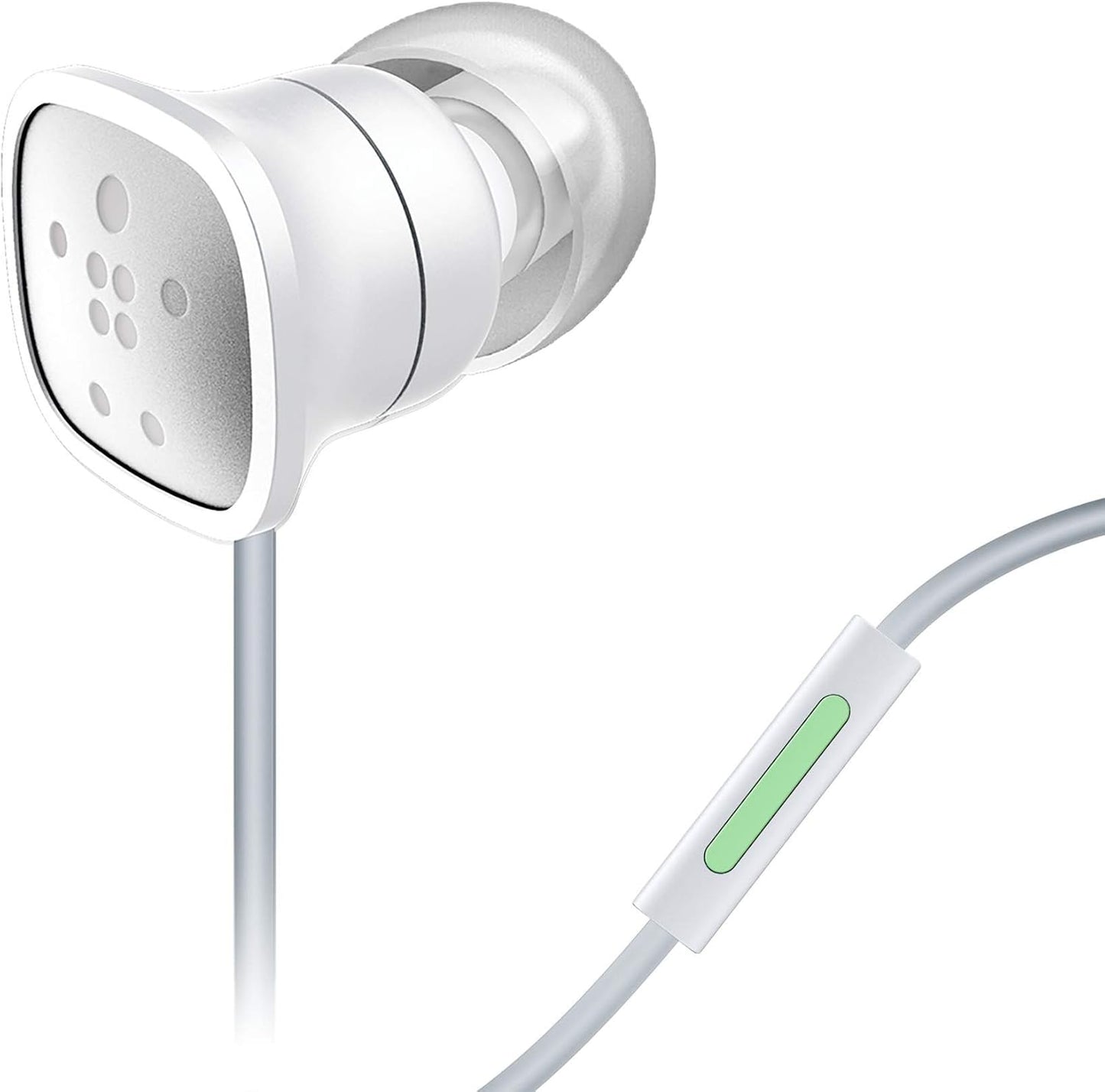 Belkin Pureav 006 Earbuds / Headphones with Microphone and Extra Bass (White)