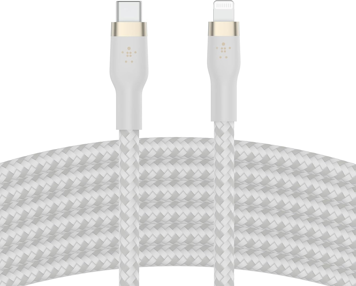 Boostcharge Pro Flex Braided USB Type C to Lightning Cable (2M/6.6Ft), Mfi Certified 20W Fast Charging PD Power Delivery for Iphone 14, Iphone 13, 12, 11, Pro, Max, Mini, SE, Ipad - White
