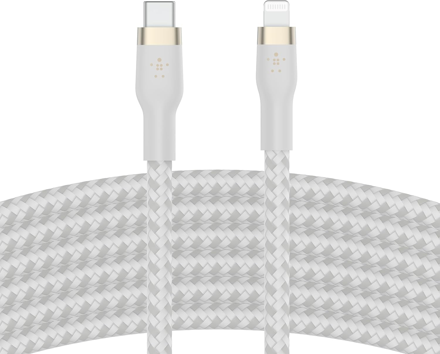 Boostcharge Pro Flex Braided USB Type C to Lightning Cable (2M/6.6Ft), Mfi Certified 20W Fast Charging PD Power Delivery for Iphone 14, Iphone 13, 12, 11, Pro, Max, Mini, SE, Ipad - White
