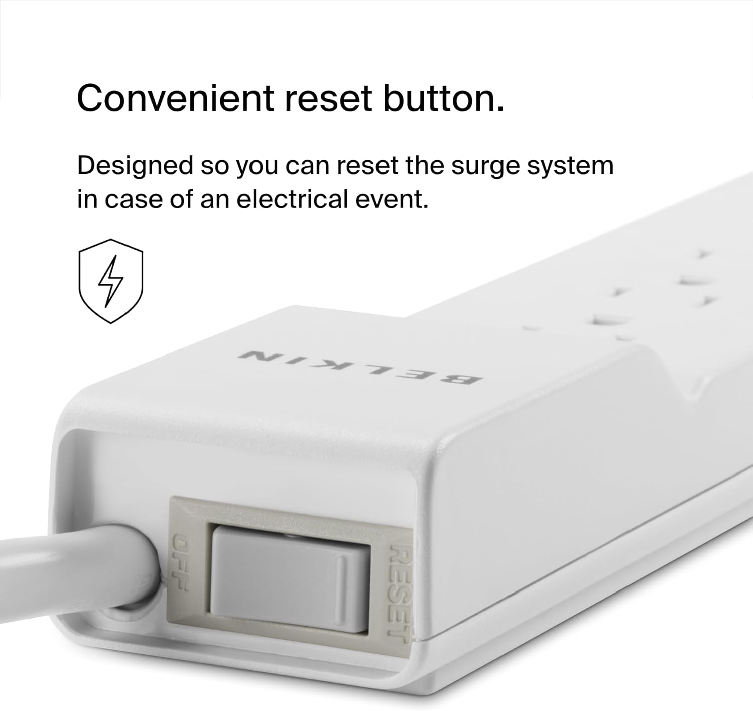 Belkin 6-Outlet Power Strip Surge Protector W/Flat Rotating Plug, 6Ft Cord – Ideal for Personal Electronics, Small Appliances and More (1080 Joules), White, 6' - 6 Pack