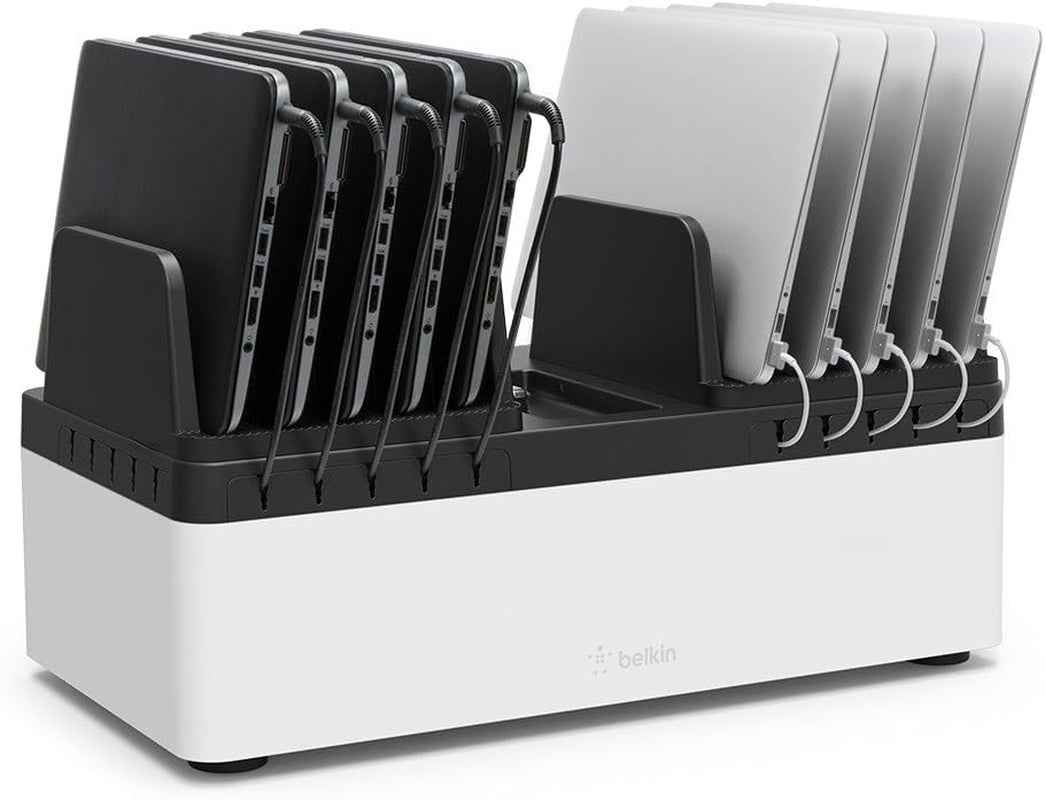 Belkin Store and Charge W/ Fixed Dividers - AC Classroom Charging Station for Laptops & Tablets Organization Ipad up to 10 Devices Including Ipads, More