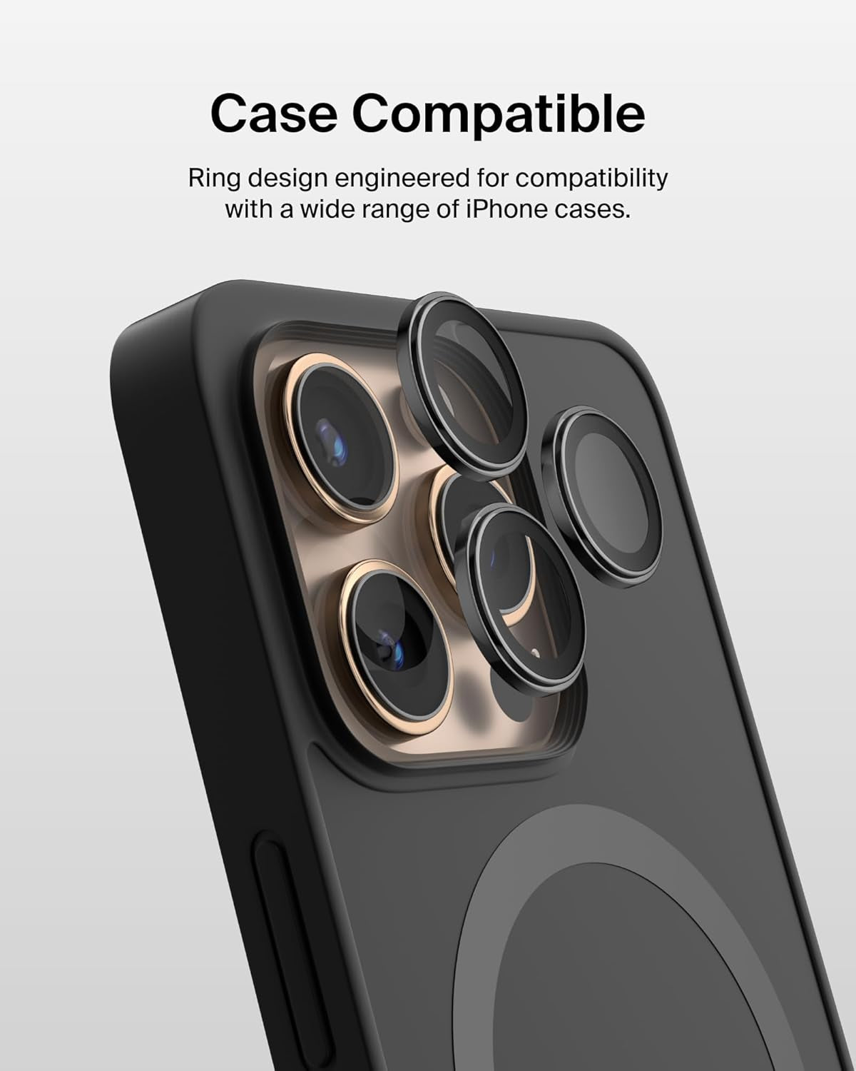 Screenforce Temperedglass Camera Lens Protector for Apple Iphone 16 Pro, 16 Pro Max - Case-Compatible Tempered Glass Lens Cover, Apple Iphone Accessories - 2-Pack