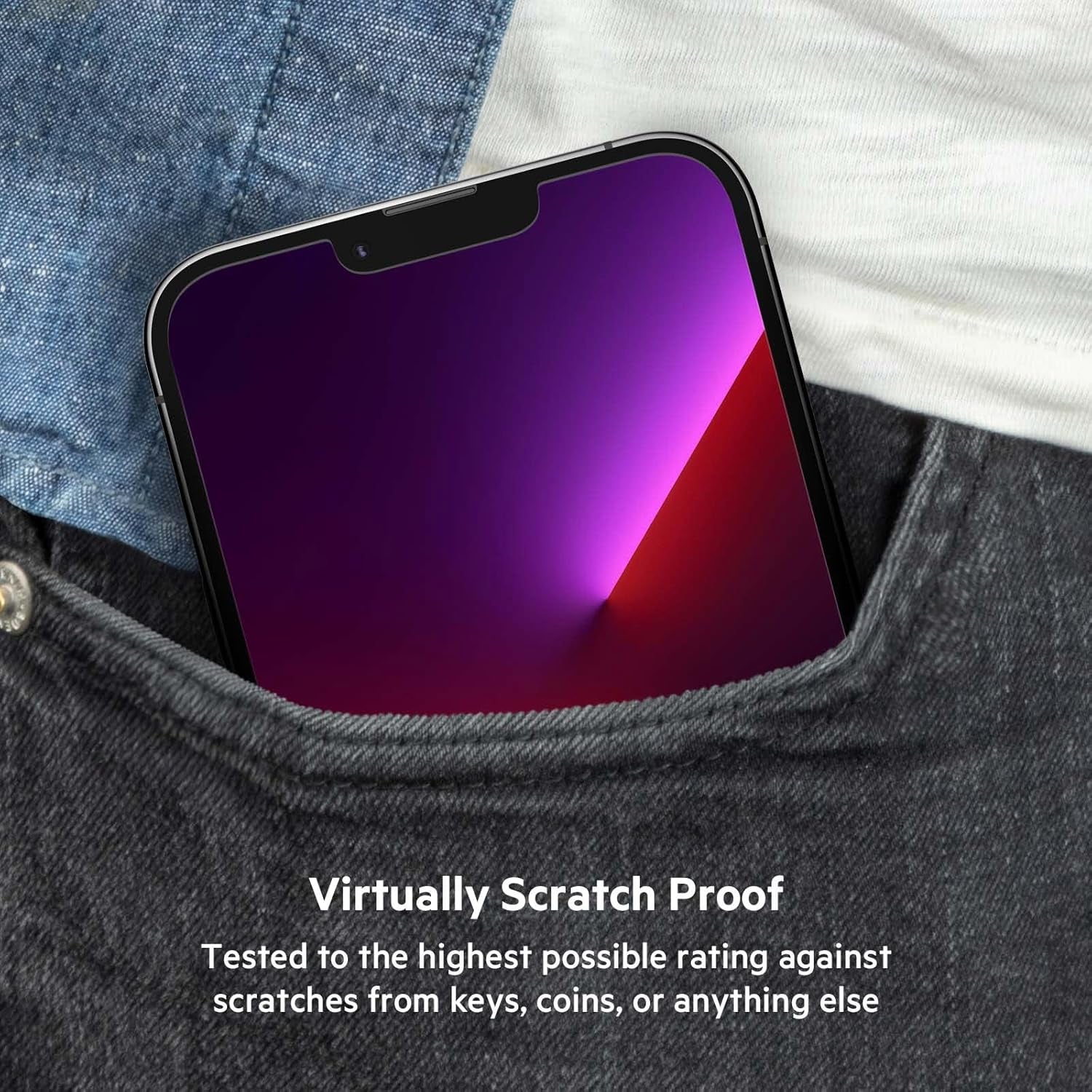 Iphone 14 Plus, Iphone 13 Pro Max Screen Protector Temperedglass, Antimicrobial-Treated, Easy Application Bubble Free with Included Guide Stickers