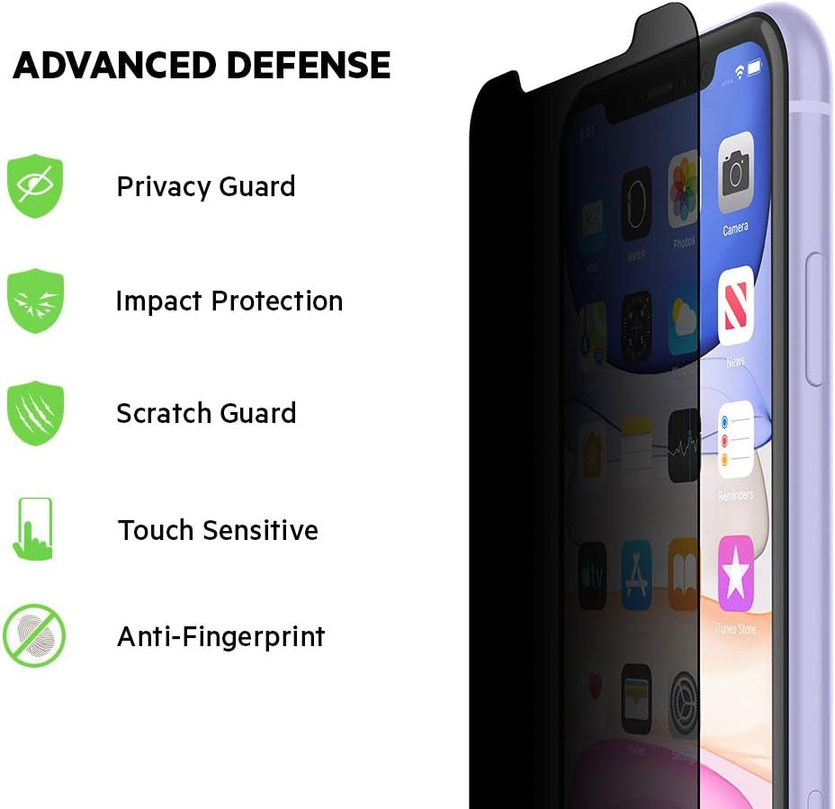 SCREENFORCE Tempered Glass Privacy Screen Protector for Iphone 11, Iphone XR, Model Number: Ova006Zz