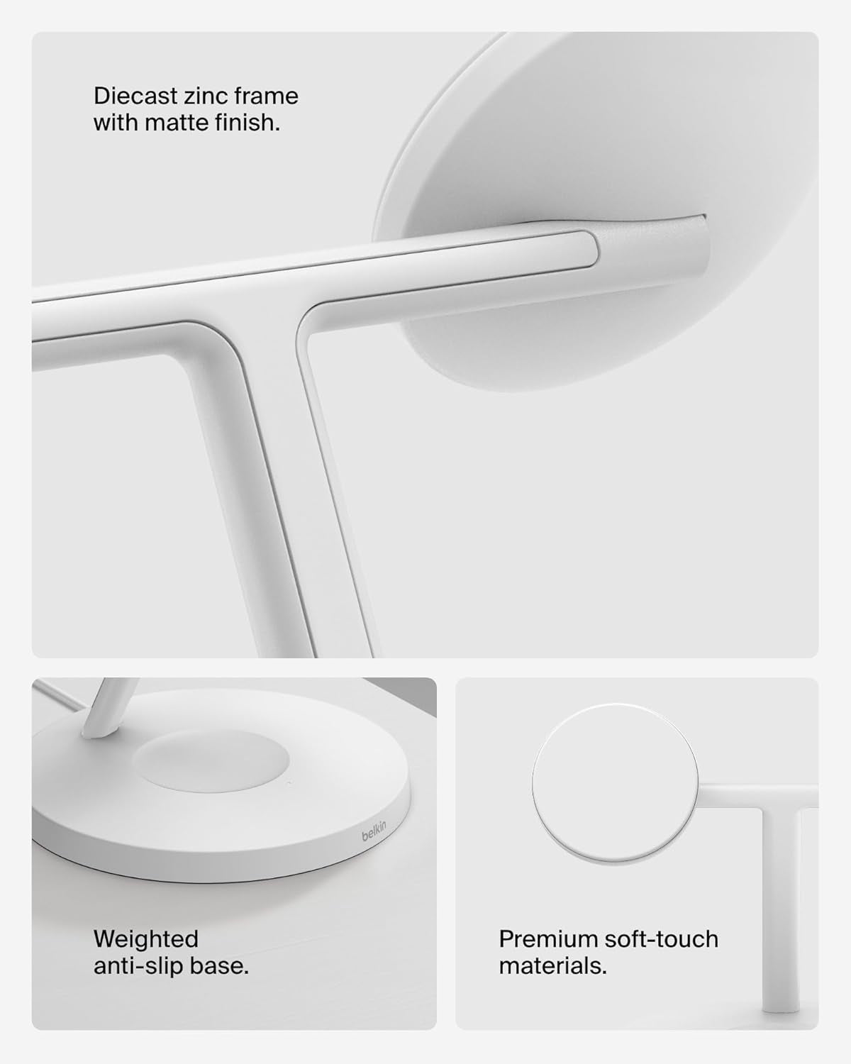 Magsafe-Compatible Iphone Charger, 3-In-1 Wireless Charging Station, Qi2-Certified 15W Wireless Charge for Apple Iphone 17 Series, Apple Watch, Airpods W/Non-Slip Base, 40W Included - White