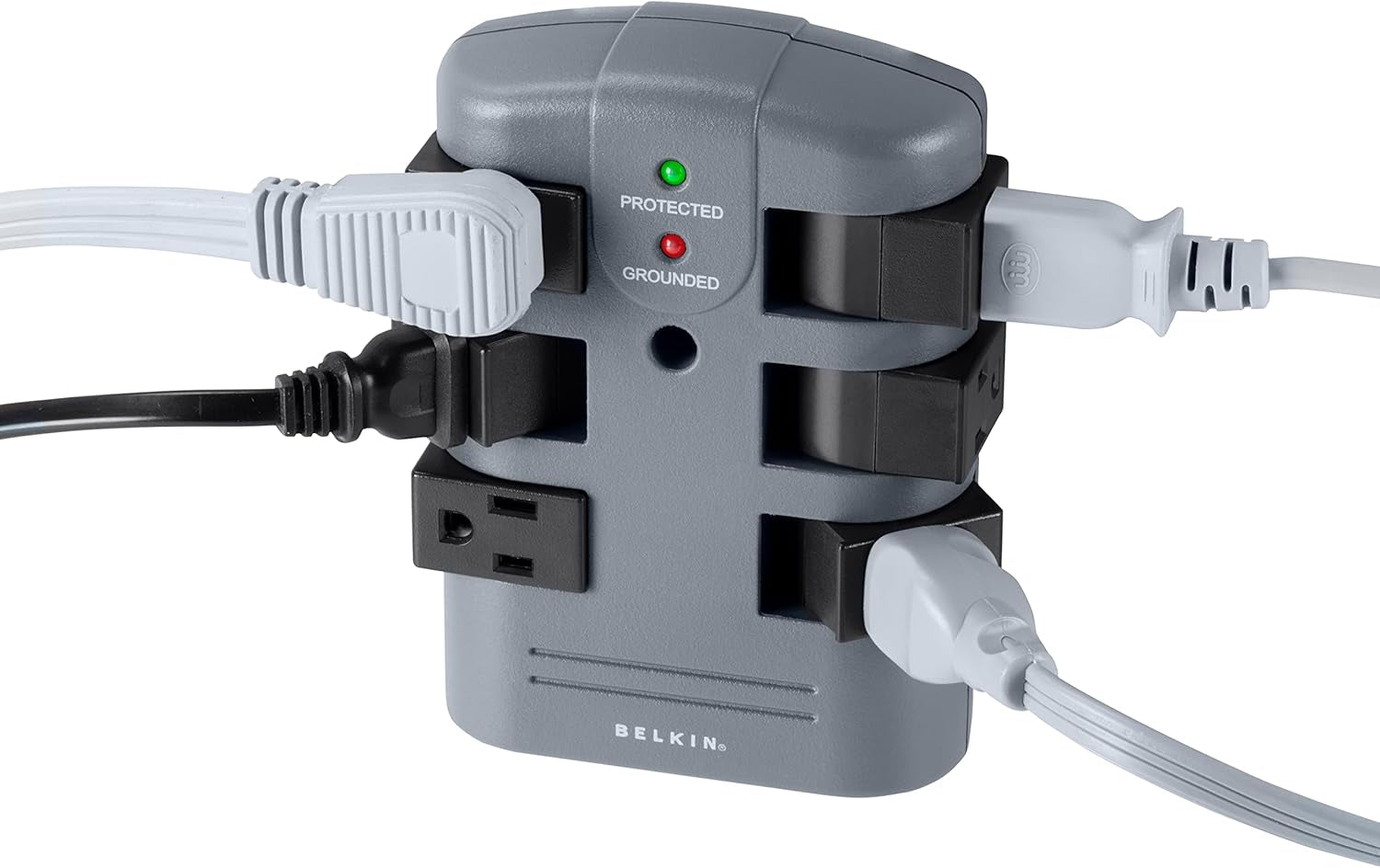 Belkin 6-Outlet Pivot-Plug Surge Protector W/ Wall Mount - Ideal for Mobile Devices, Personal Electronics, Small Appliances and More (1,080 Joules) - 5 Pack