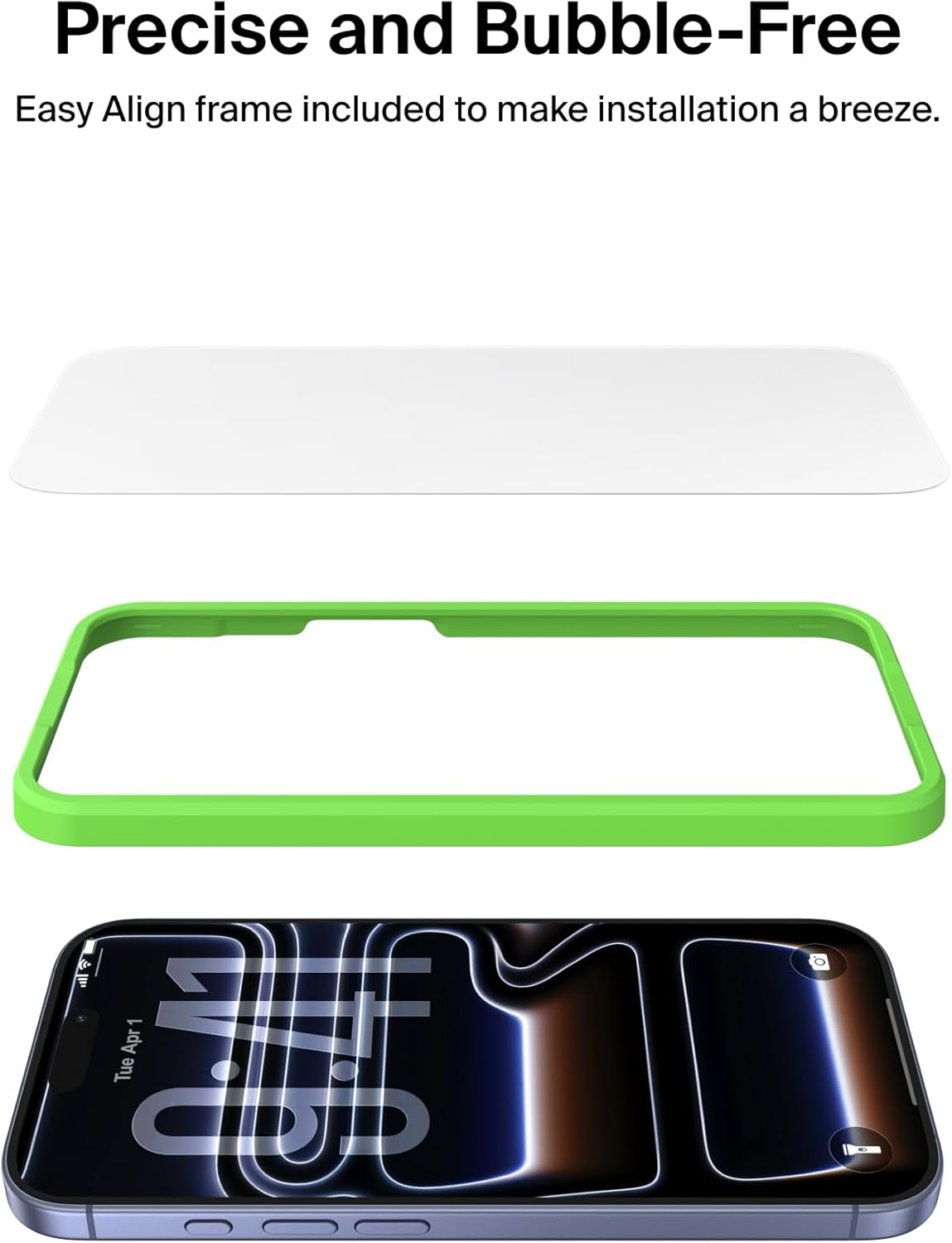 Screenforce Temperedglass Screen Protector for Iphone 17 Pro Max, Scratch-Resistant Impact Protection W/Included Easy Align Tray for Bubble Free Application, Recycled Glass - 2 Pack