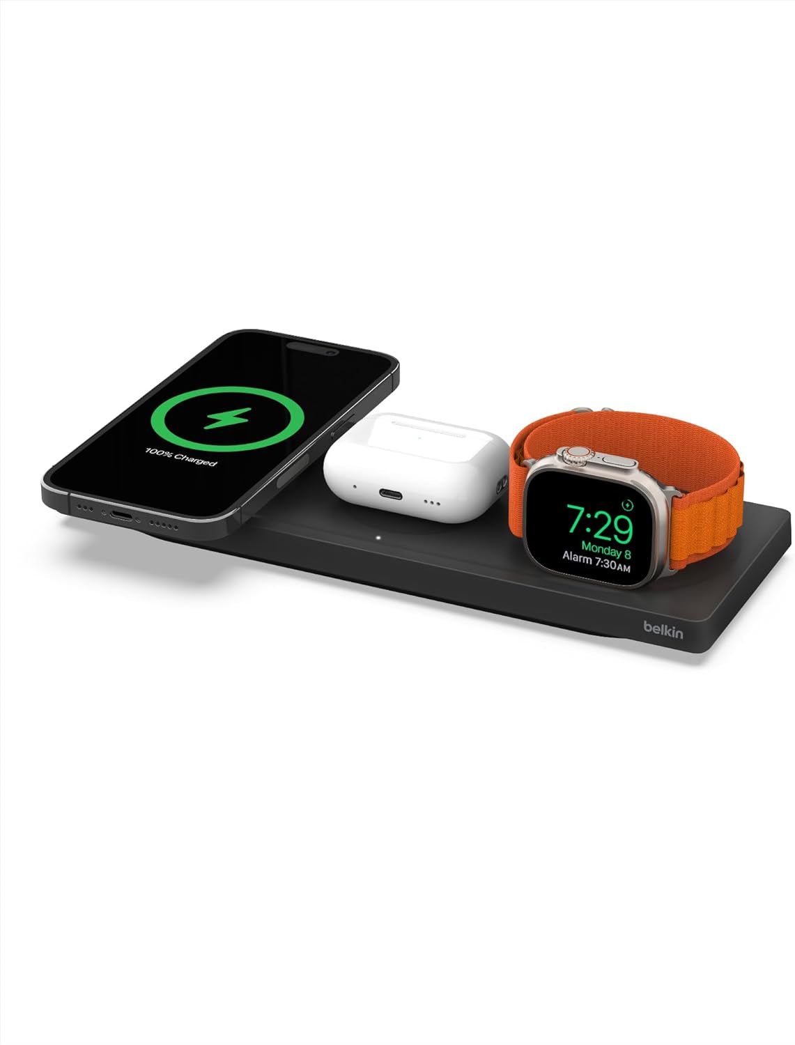 Magsafe 3-In-1 Wireless Charging Pad - Fast Wireless Charging for Apple Watch, Iphone 17, Iphone 16, Iphone 15, & Iphone 14 Series, & Airpods - Charging Station for Multiple Devices - Black
