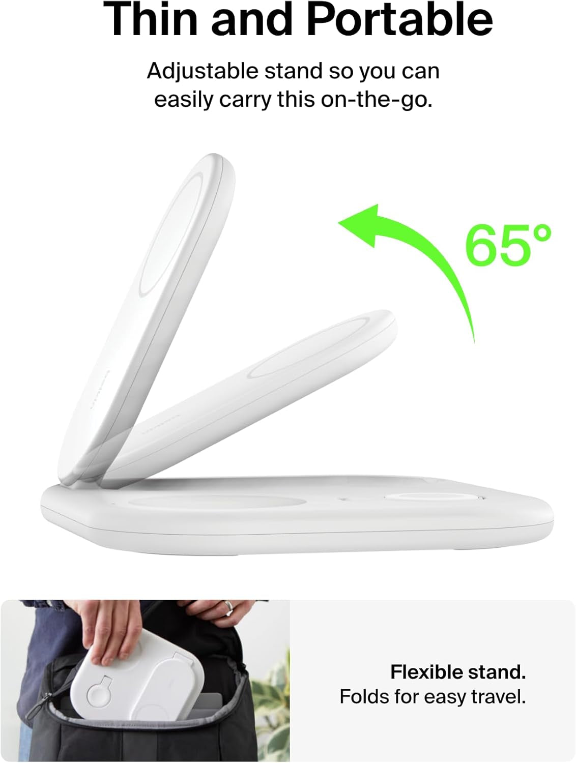 3-In-1 Magsafe-Compatible Iphone Charger - Foldable Magnetic Qi2 Certified, Magsafe Charging Station for Phone, Apple Watch, Airpods - Wireless for Multiple Devices