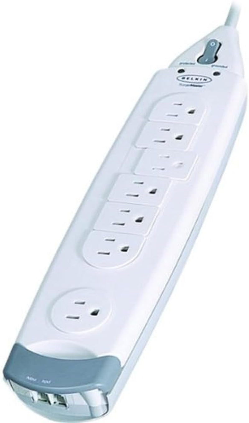 7-Outlet Surgemaster Home Series Power Strip Surge Protector with 6Ft Cord, 1045 Joules