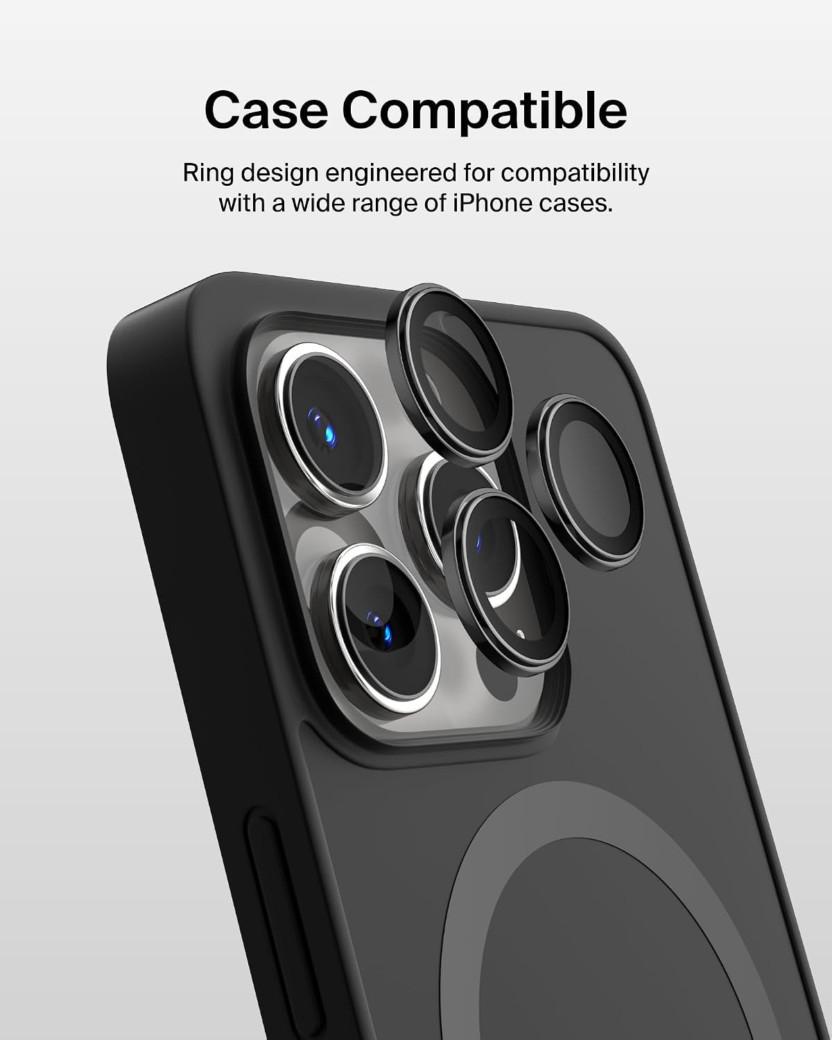 Screenforce Temperedglass Camera Lens Protector for Apple Iphone 15 Pro, 15 Pro Max - Case-Compatible Tempered Glass Lens Cover, Apple Iphone Accessories - 2-Pack