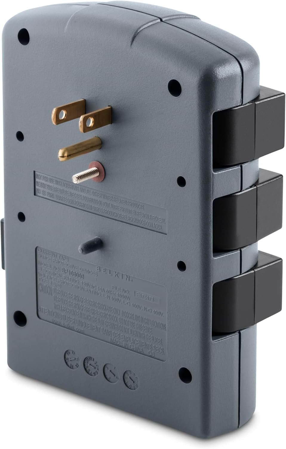Belkin Power Strip Surge Protector - 6 Rotating AC Multiple Outlets, Flat Pivot Plug - Heavy Duty Wall Outlet Extender for Home, Office, Travel, Computer Desktop & Phone Charging Brick (1,080 Joules)