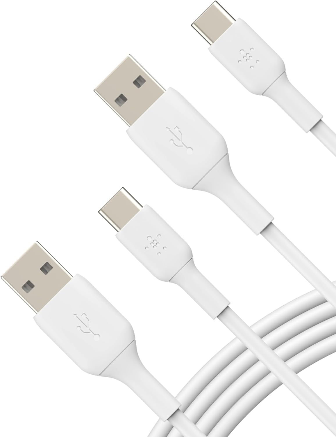 Boostcharge USB-C to USB-A Cable (2M/6.6Ft) for Iphone 16, Iphone 16 Pro, Iphone 16 Pro Max, Samsung Galaxy S25, S24, Pixel 9 & 8, Ipad Pro, Nintendo Switch 2, Carplay & More - White (2-Pack)