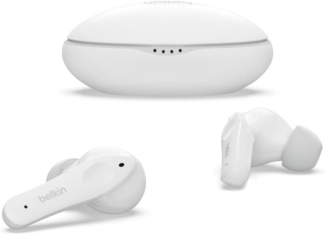 Soundform Nano - Bluetooth Earbuds for Kids with Built-In Microphone, 24H Battery Life, 85Db Safe Volume Limit - Kids Bluetooth Earbuds for Iphone, Ipad, Galaxy & More - White