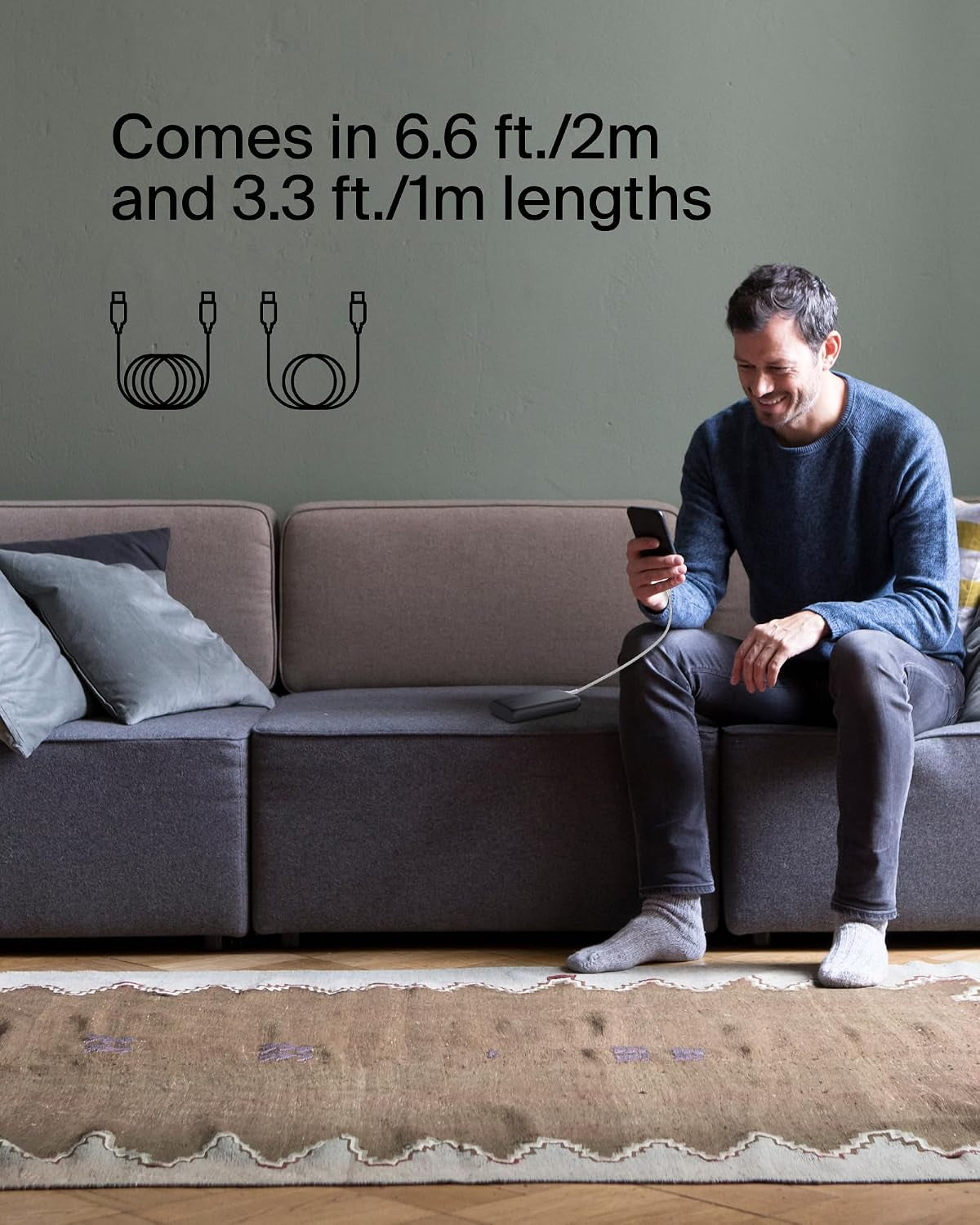 Boostcharge (2M/6.6Ft) Braided USB-C to USB-C Cable for Iphone 17, Iphone 17 Pro, Iphone 17 Pro Max, Galaxy S25, S24, Note, Pixel 10 & 9, Ipad Pro, Nintendo Switch 2 & More - Pink