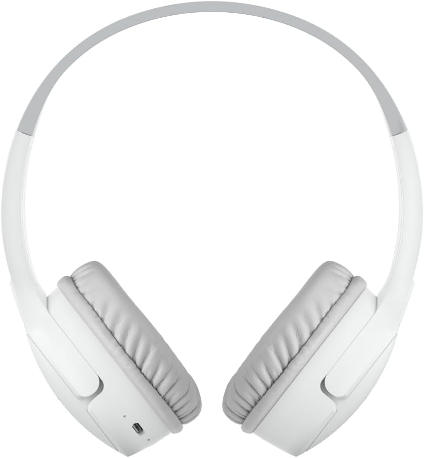 Soundform Children'S Mini Wireless Headphones with Built-In Microphone and Fun Sticker for 30 Hours Playback - Study Holidays on Ear Headphones for Iphone, Ipad, Galaxy, White