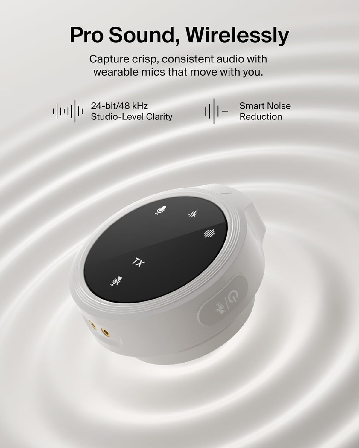 Stage Wireless Mini Microphone, Wearable Clip on Magnetic Mics for Iphone 17/16/15, Android, 24-Bit/48 Khz, Noise Reduction, Dual Lavalier Microphone for Youtube, Vlogging, 36H Battery