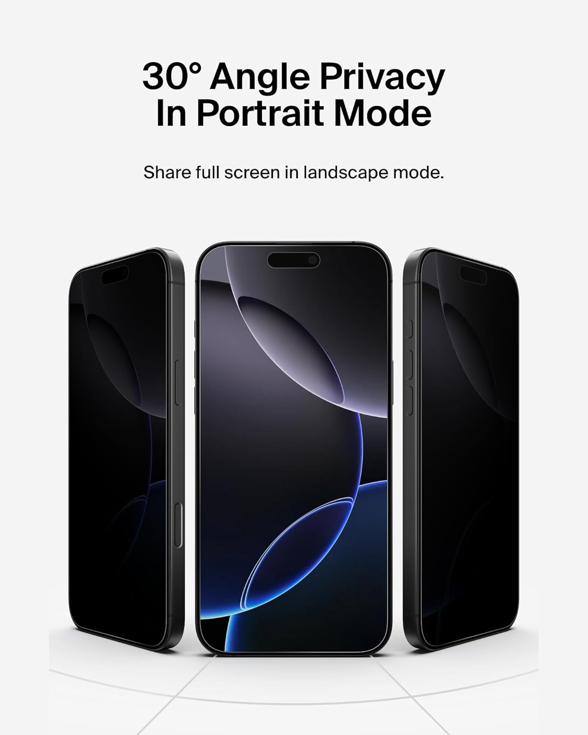 Screenforce Invisiglass Privacy Screen Protector for Iphone 16 Pro Max, Scratch-Resistant Impact Protection W/Included Easy Align Tray for Bubble Free Application - Made with Recycled Glass