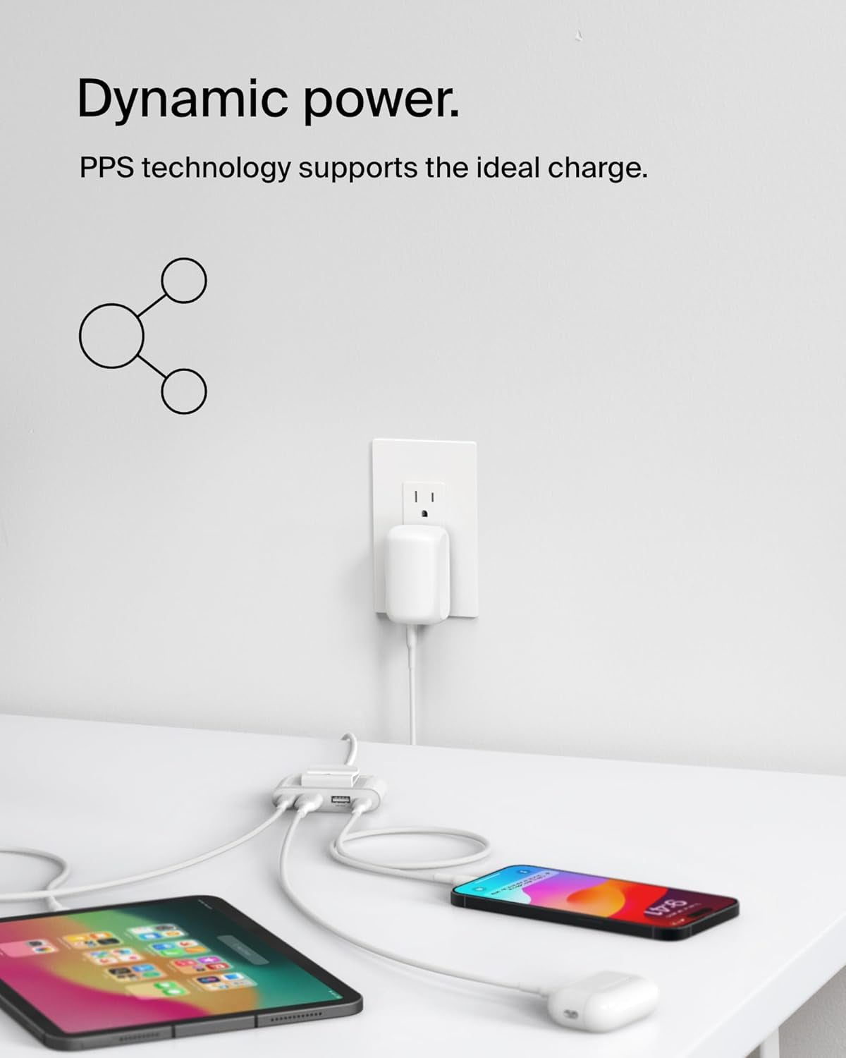 Dual Port Charger Block 42W, USB-C + USB-A Charger - Super Fast Charging - Samsung Galaxy S25, Apple Iphone 17, Air, Pro, Pro Max, Ipad, Macbook, Google Pixel, Nintendo Switch 2 & More - White