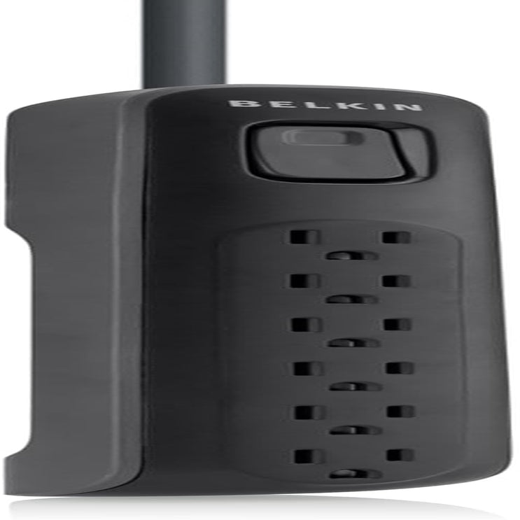 Belkin 6-Outlet AV Power Strip Surge Protector with 4-Foot Power Cord, 600 Joules, Black (BV106000-04-BLK)