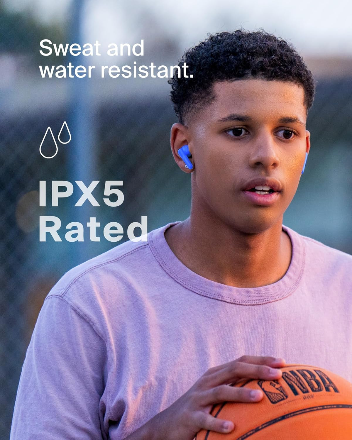 Soundform Nano 2 Bluetooth Earbuds for Kids with Built-In Microphone, 28H Battery Life, Safe 85Db Volume, IPX5 Water Resistance - Kids Bluetooth Earbuds for Iphone, Ipad, Galaxy, & More - Blue