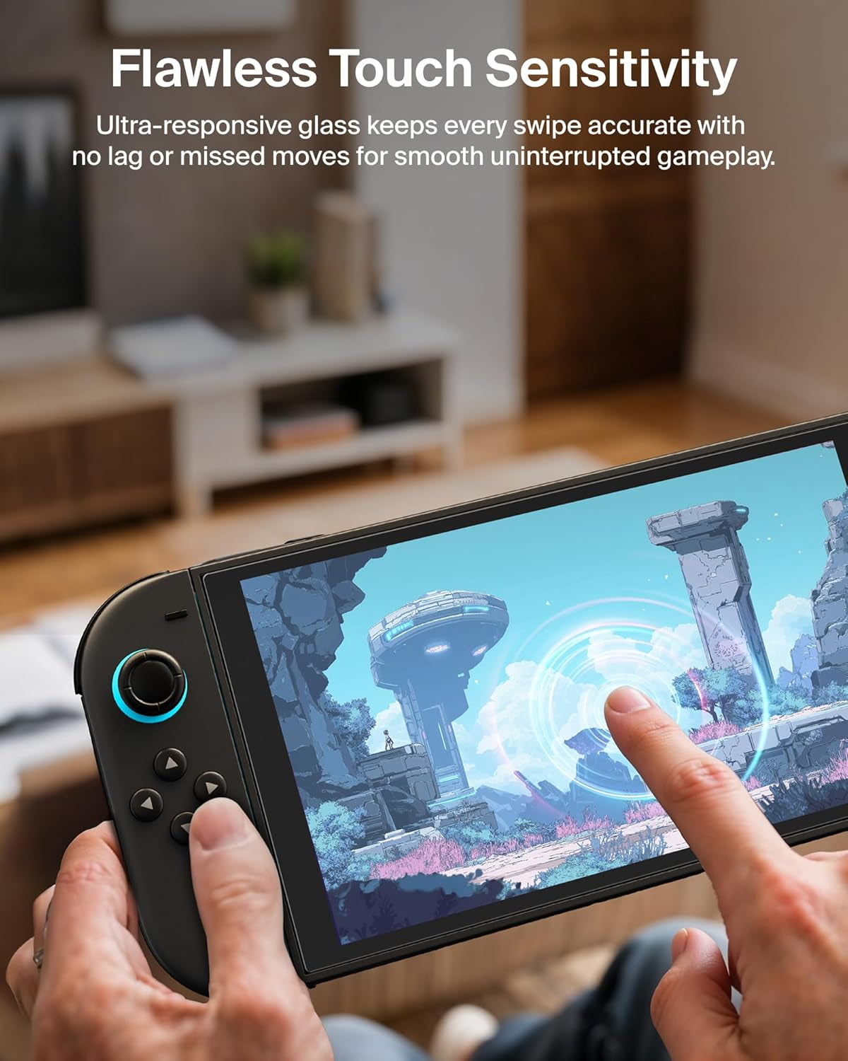 Temperedglass Anti-Reflective Screen Protector for Nintendo Switch 2-9H Hardness, Slim, Scratch-Resistant - Includes Easy Align Frame for Bubble Free Application - Gaming Essentials