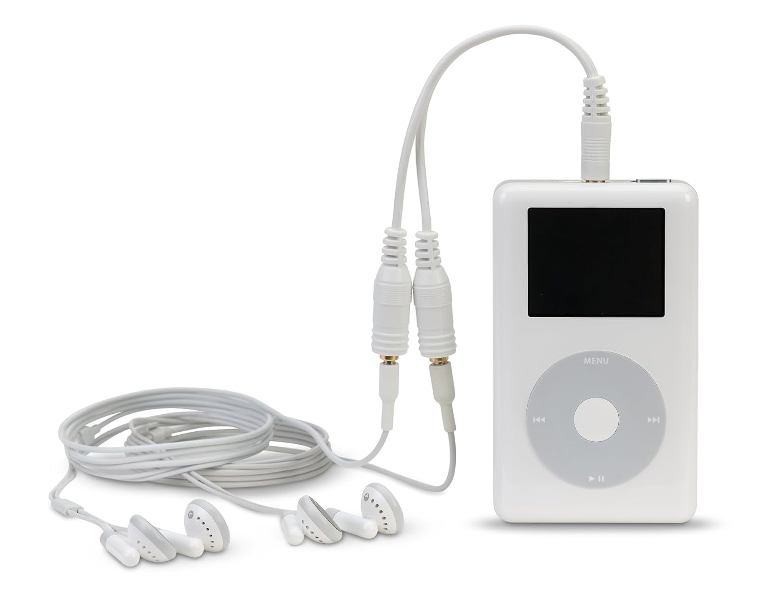 3.5Mm Audio Splitter – Dual Headphone and Speaker Jack Adapter for Sharing Music or Videos – Compatible with Iphone, Ipad, Laptops, Tablets, and Other Devices with AUX Port – White