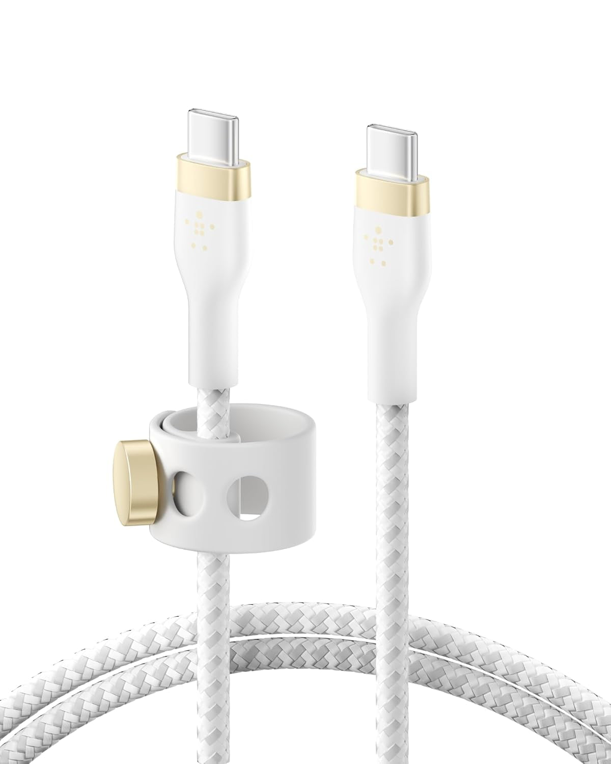 Boostcharge Pro Flex Braided USB-C to USB-C Charger Cable (2M/6.6FT), USB-IF Fast Charging Cable for Iphone 16 Series, Macbook Pro, Ipad Pro, Galaxy S25, S24, Nintendo Switch 2 & More - White