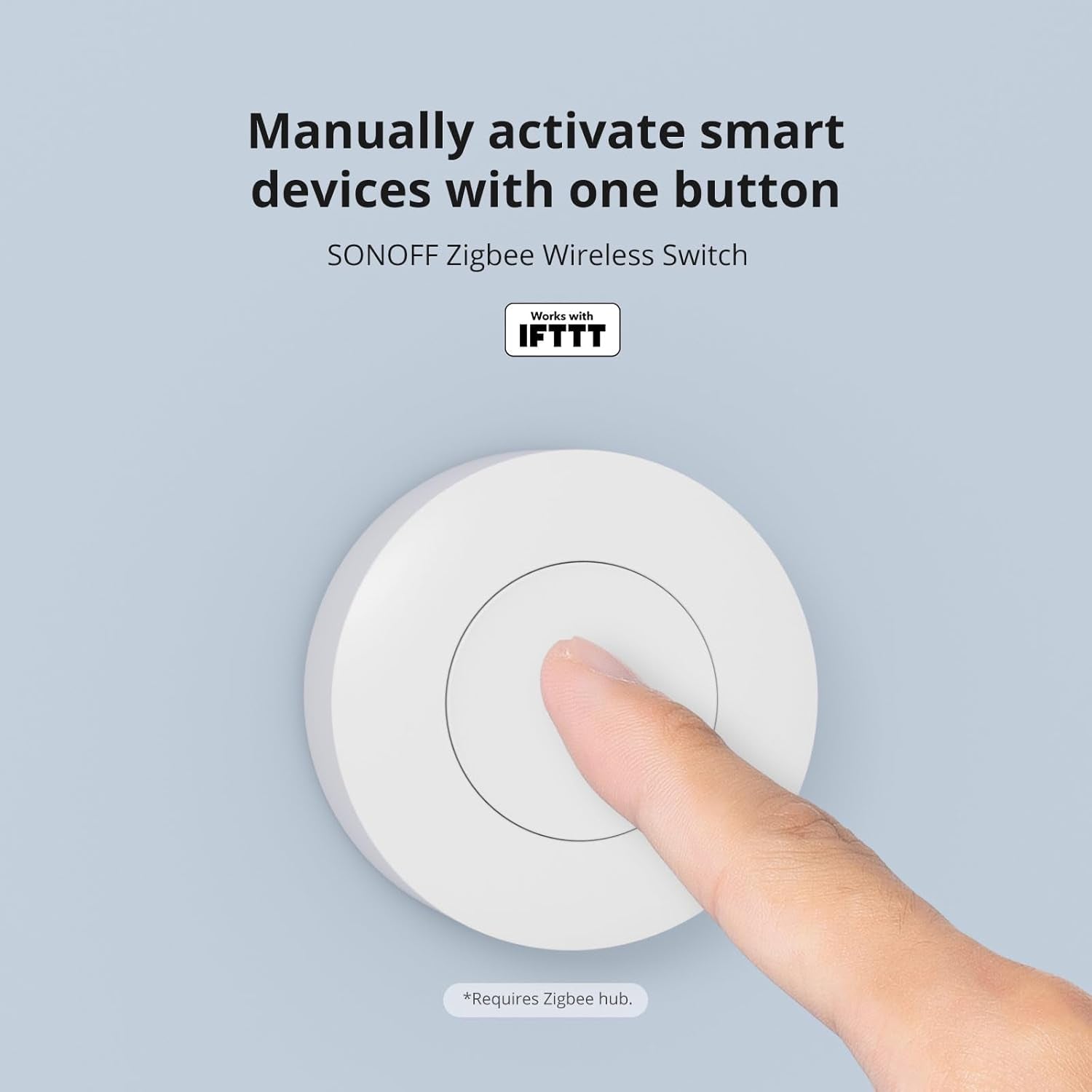 Zigbee Wireless Push Button Switch SNZB-01P - 2 Pack, Supports Smart Scene Creation and Device Control via Ewelink App (Zigbee Bridge Required)