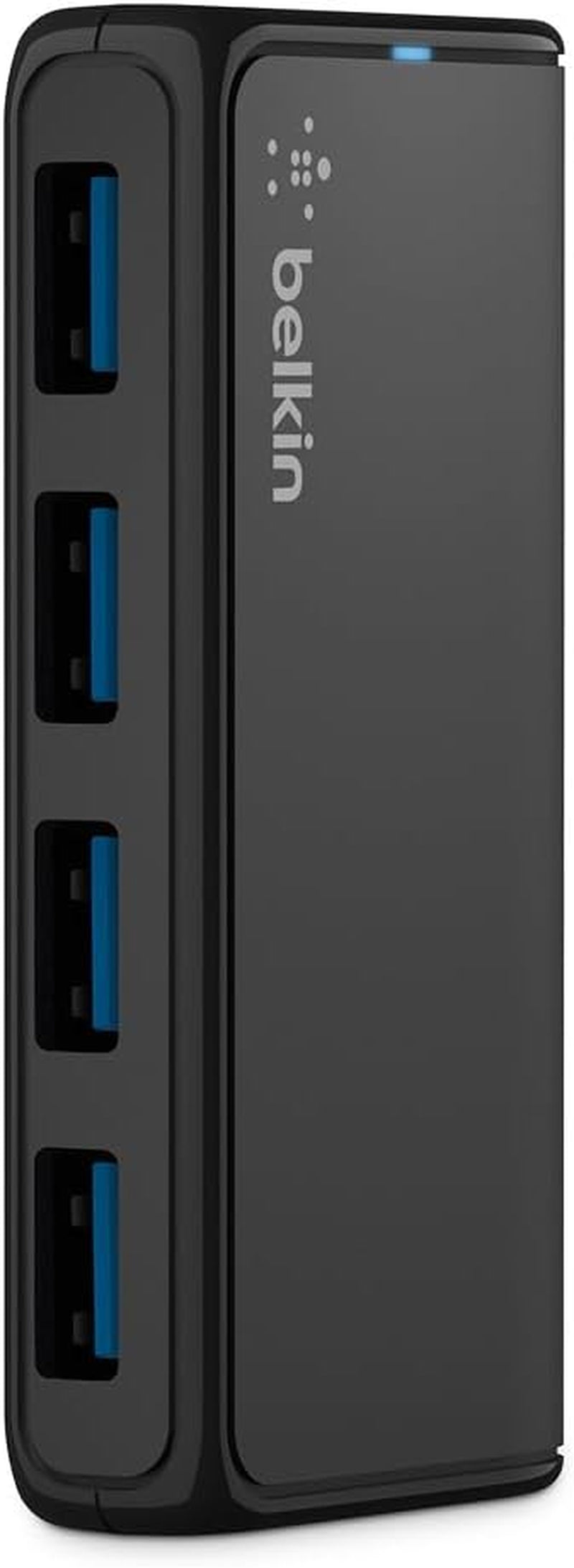 4-Port USB 3.0 Hub – Superspeed Powered Station with 5 Gbps Data & Charging, Compact Desktop Adapter for Laptops, Iphone Chargers, Printers, Storage Devices – Black