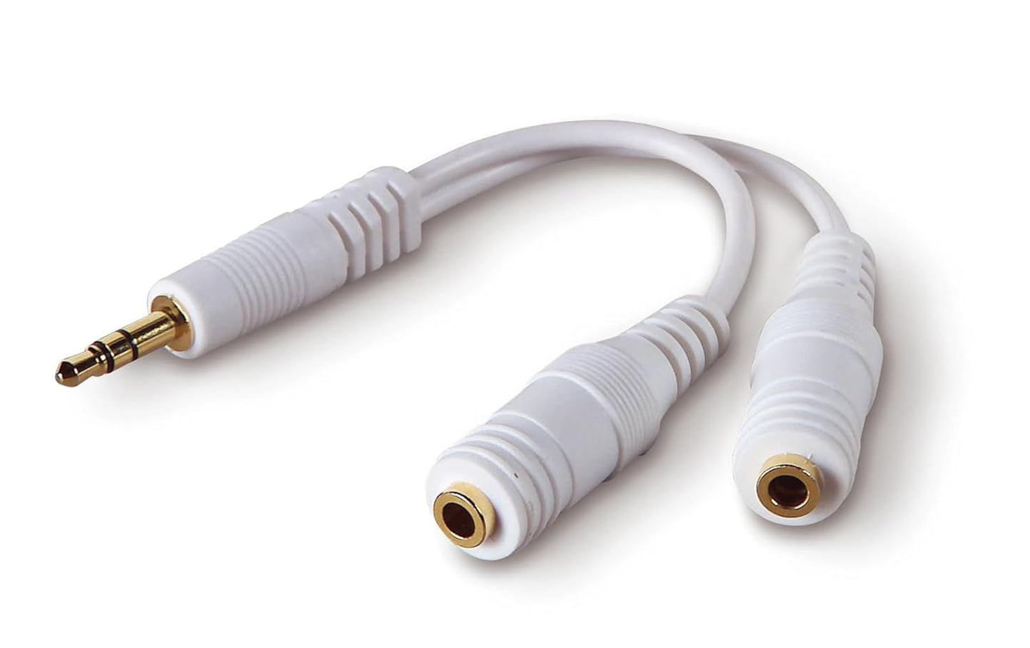 3.5Mm Audio Splitter – Dual Headphone and Speaker Jack Adapter for Sharing Music or Videos – Compatible with Iphone, Ipad, Laptops, Tablets, and Other Devices with AUX Port – White