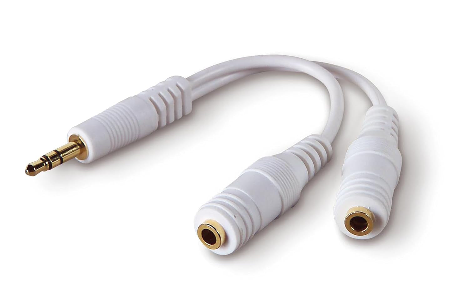 3.5Mm Audio Splitter – Dual Headphone and Speaker Jack Adapter for Sharing Music or Videos – Compatible with Iphone, Ipad, Laptops, Tablets, and Other Devices with AUX Port – White