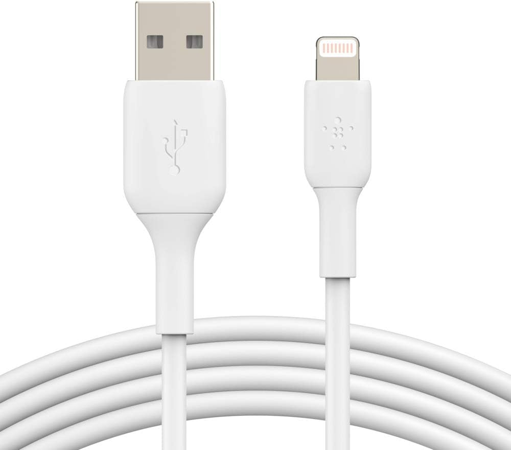 Lightning Cable (Boost Charge Lightning to USB Cable for Iphone, Ipad, Airpods) Mfi-Certified Iphone Charging Cable, 3Ft/1M, White (Caa001Bt1Mwh)