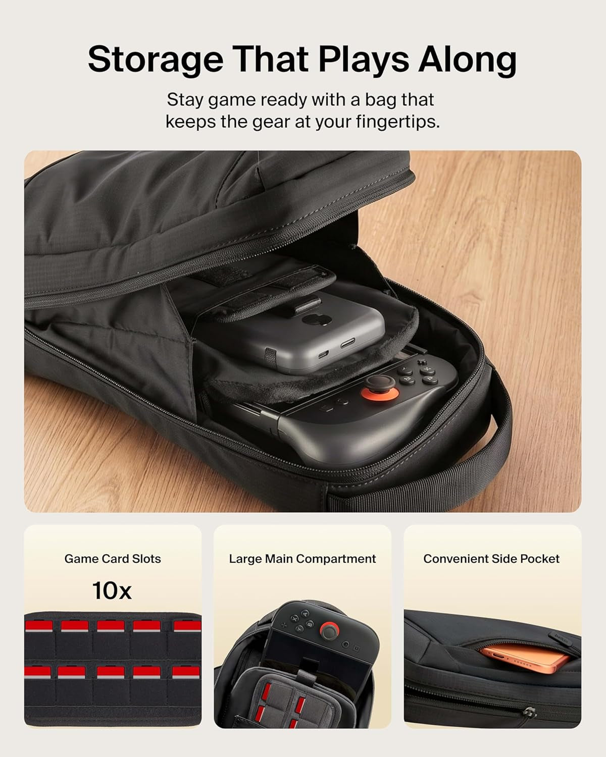 Nintendo Switch 2 Carrying Case, Sling Crossbody Travel Bag, Fits up to 2 Pro Controllers with 10 Game Cartridge Slots, Soft Interior & Lightweight Protective Gaming Pouch, Switch 2 Accessories
