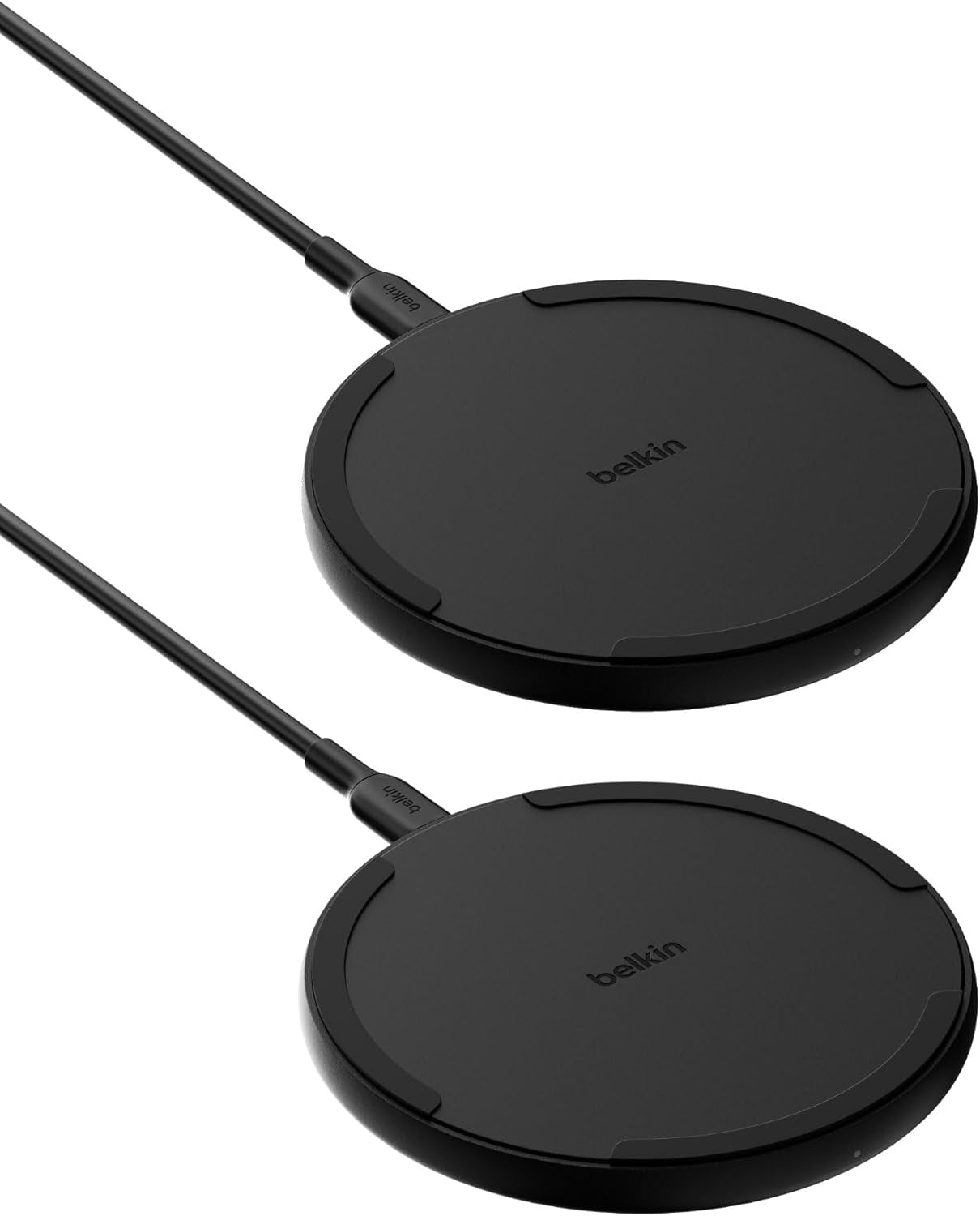 Wireless Charging Pad 15W - Qi Charger - Wireless Charger Iphone 17, Charging Station for Apple Iphone 16/15/14 Series, Airpods, Samsung Galaxy S25/S24, Pixel 5Ft Cable Included, Black, 2-Pack