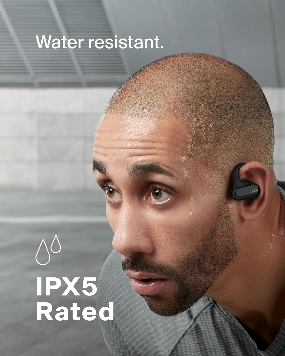 Soundform Clearfit Wireless Open-Ear Earbuds, Lightweight Sport Earphones, Bluetooth Earbuds W/Long-Lasting Comfort, IPX5 Water Resistance for Iphone, Hiking, Biking, Running, & More - Black