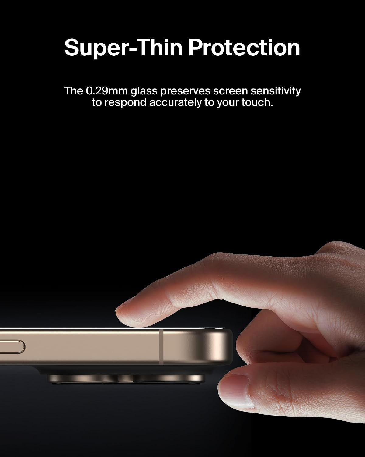 Screenforce Invisiglass Treated Screen Protector for Iphone 16 Pro, Scratch-Resistant Impact Protection W/Included Easy Align Tray for Bubble Free Application - Made with Recycled Glass