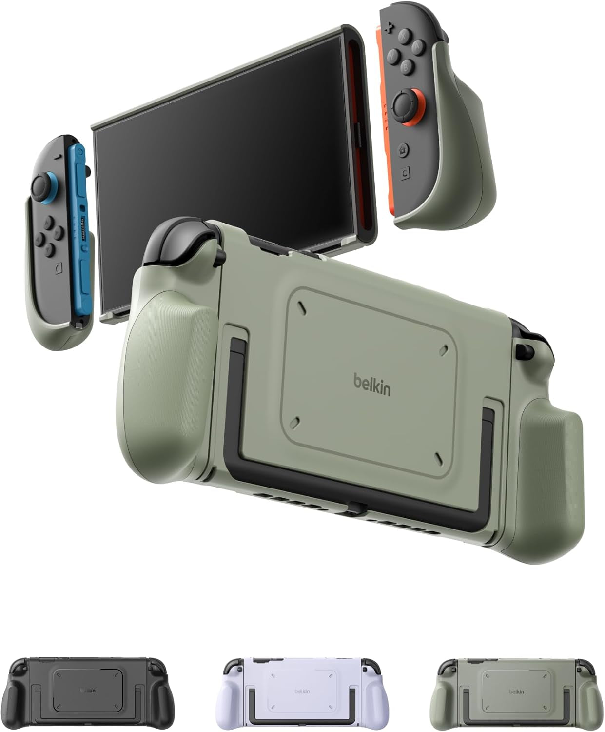 Nintendo Switch 2 Case Grip, Dockable & Quick-Release Design, Ergonomic Non-Slip, Kickstand Compatible Protective Case, Detachable & Comfortable Joy-Con 2 Handheld Grip, Travel Controller Case