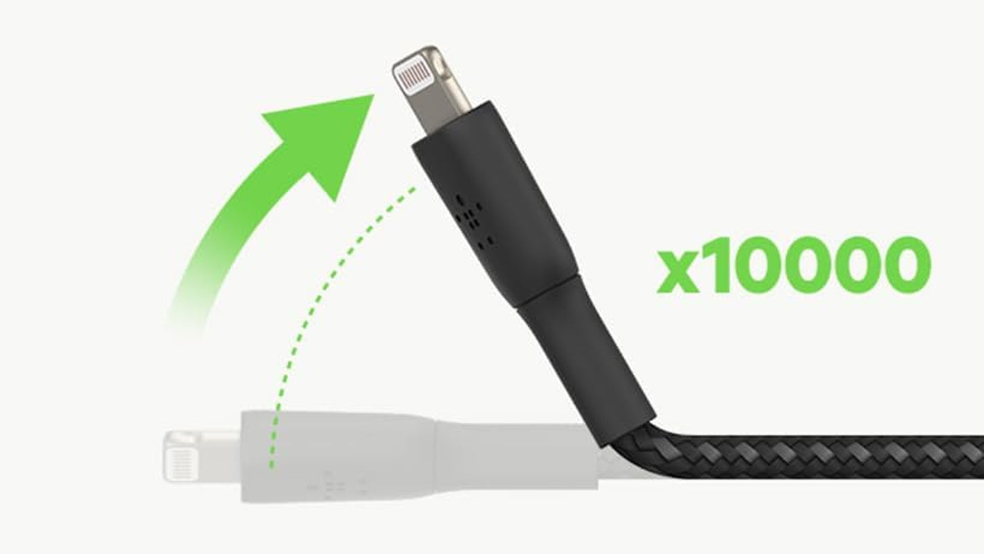 Boostcharge Braided Lightning Cable - 6.6Ft/2M - Mfi Certified Apple Iphone Charger USB to Lightning Cable 6Ft - Iphone Cable - Iphone Charger Cable - Apple Charger - USB Phone Charger - Black