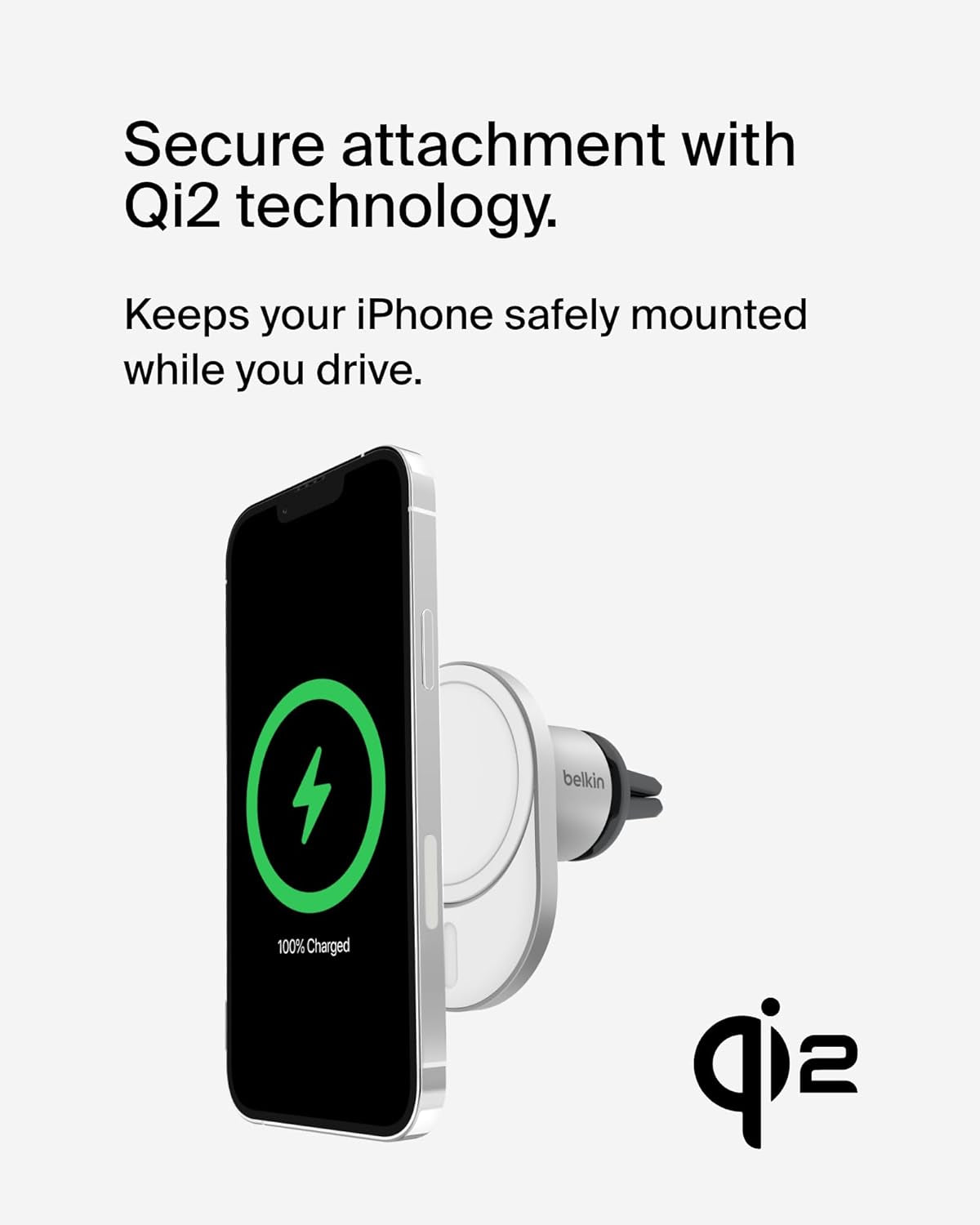 Magsafe-Compatible Wireless Car Charger 15W, Fast Charging Wireless Charger - Powerful Magnetic Vent Holder for Iphone 17, 16, 15, 14, 13 Series, Pixel 10, Secure Car Phone Mount - White