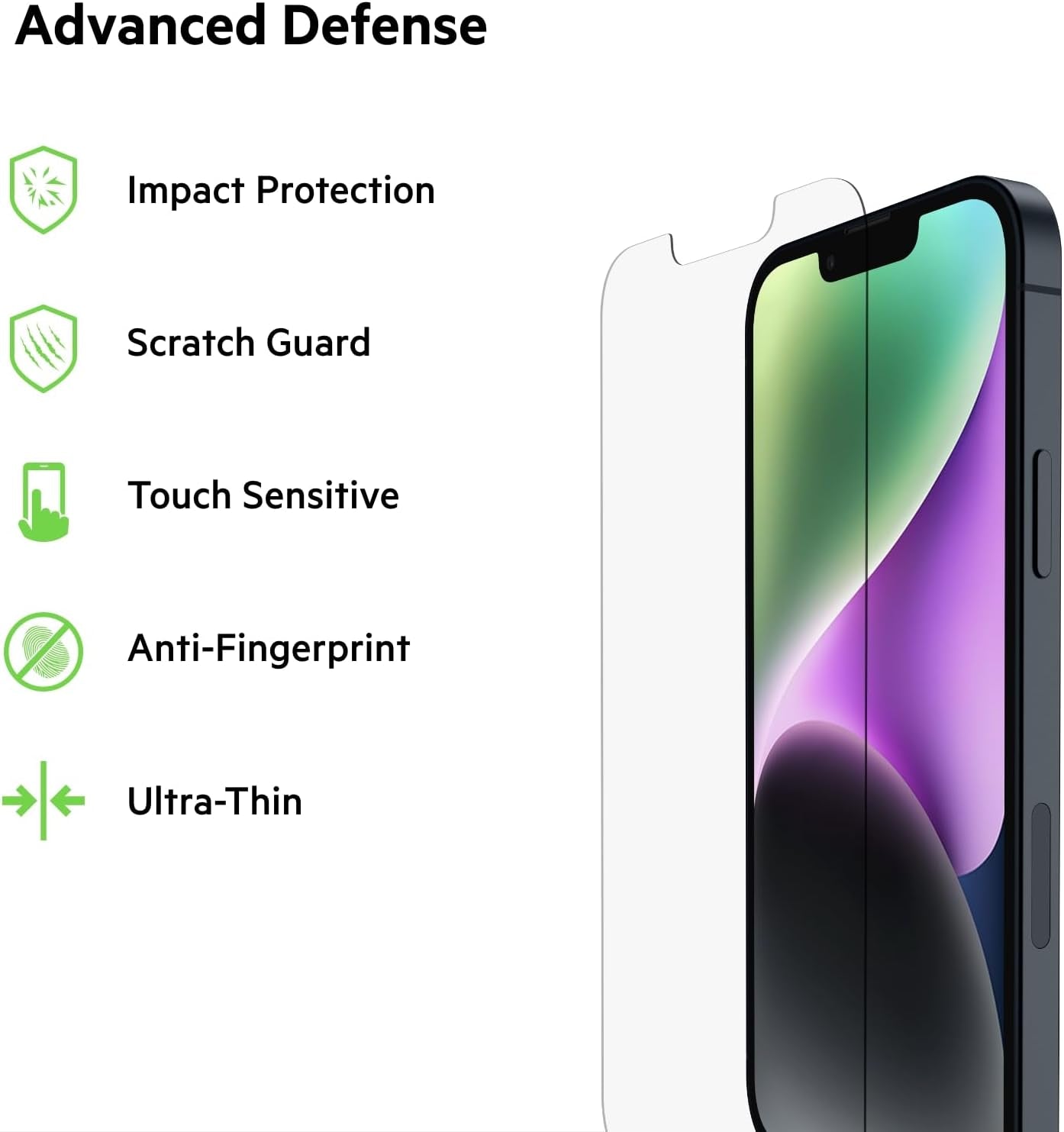 Tempered Glass Treated Screen Protector for Iphone 14, Iphone 13, & 13 Pro - Scratch-Resistant Impact Protection W/Included Easy Align Tray for Bubble-Free Application